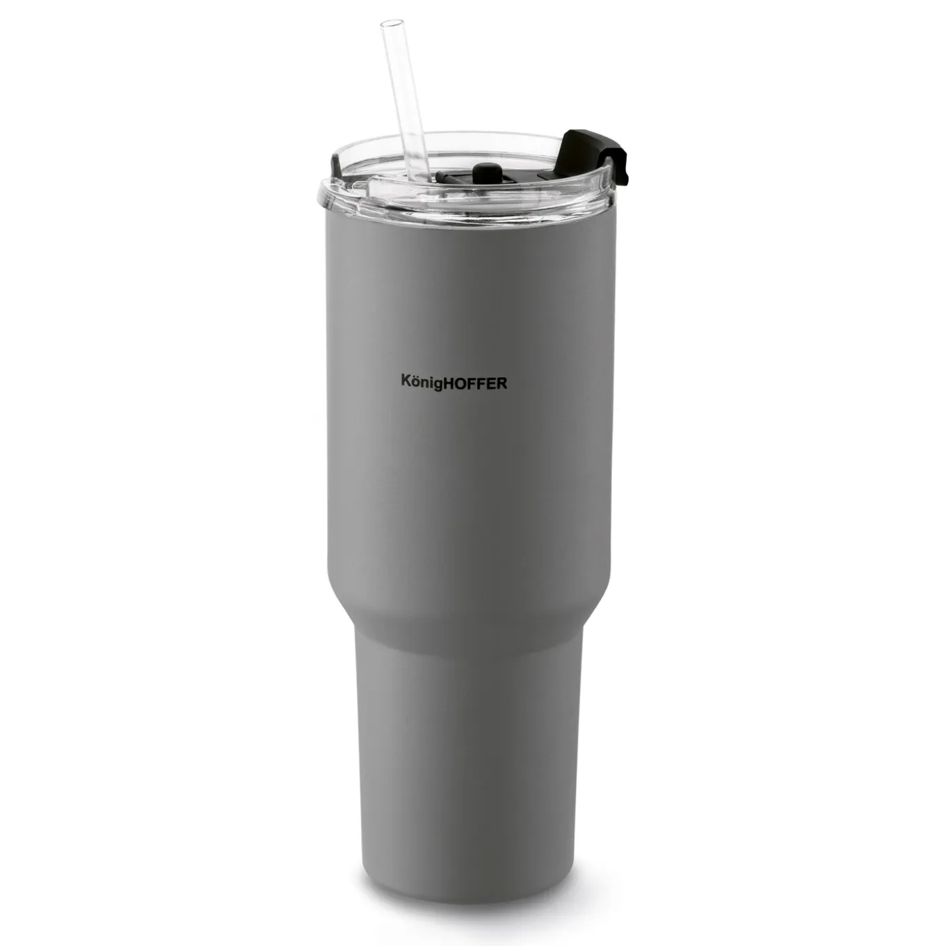 Kubek termiczny ze słomką Konighoffer Davos 1200 ml szary