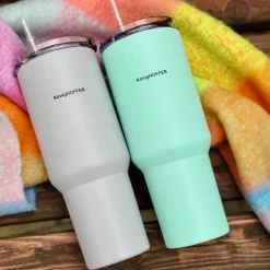 Kubek termiczny ze słomką Konighoffer Davos 1200 ml szary
