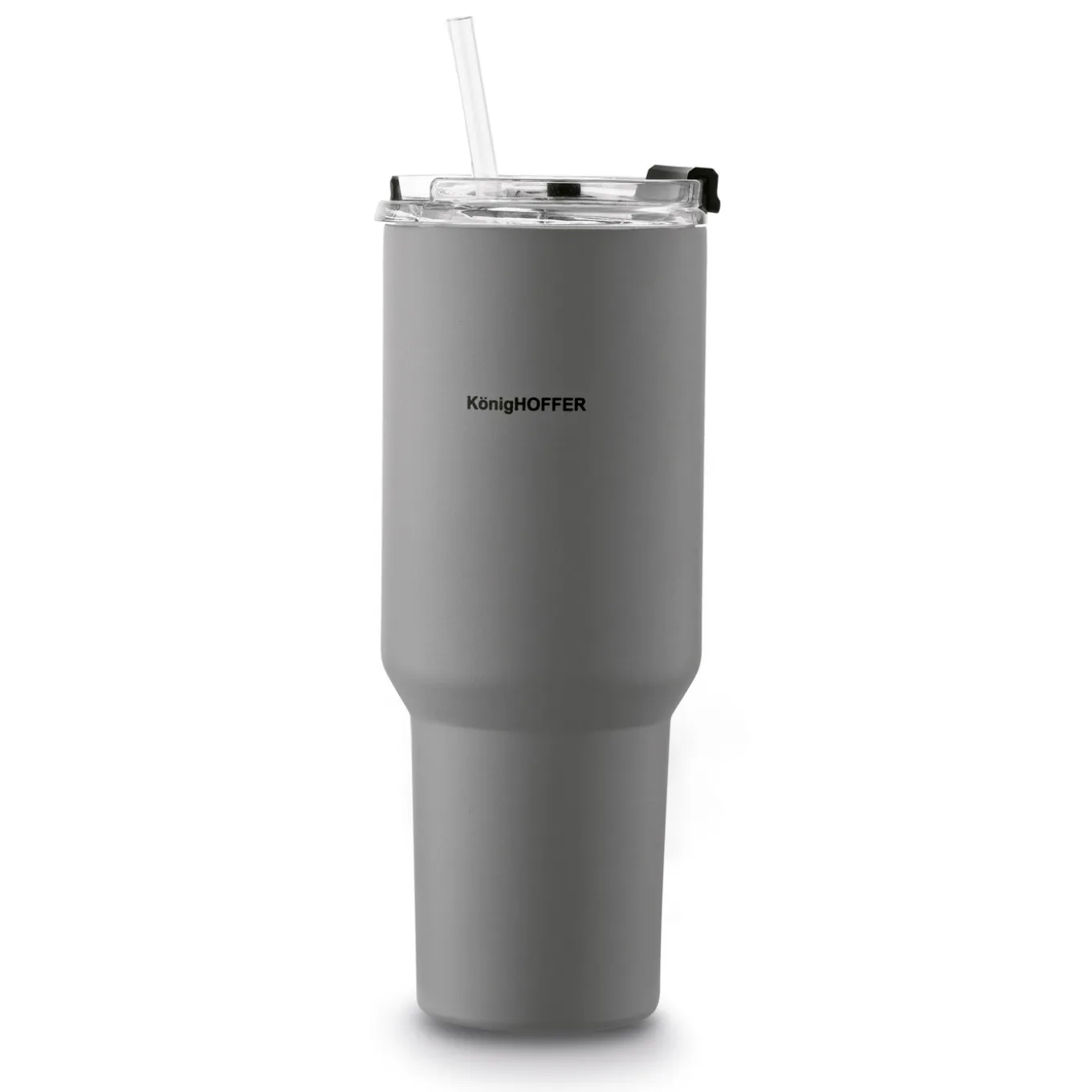 Kubek termiczny ze słomką Konighoffer Davos 1200 ml szary