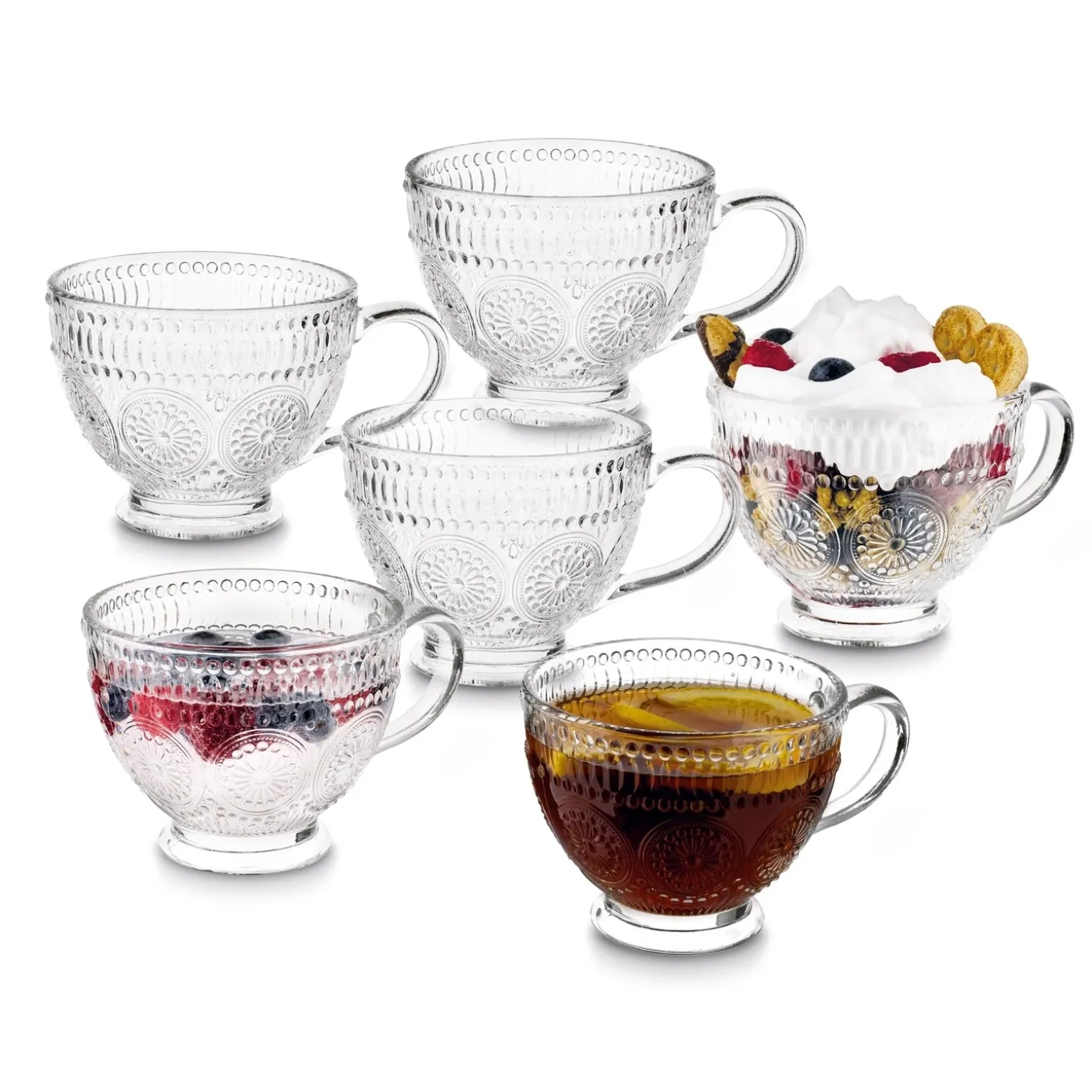 Kubki szklane filiżanki Tadar Laura 400 ml 6 sztuk