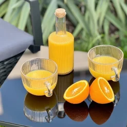 Kubki szklane Tadar Jumbo Paski 450 ml 6 sztuk