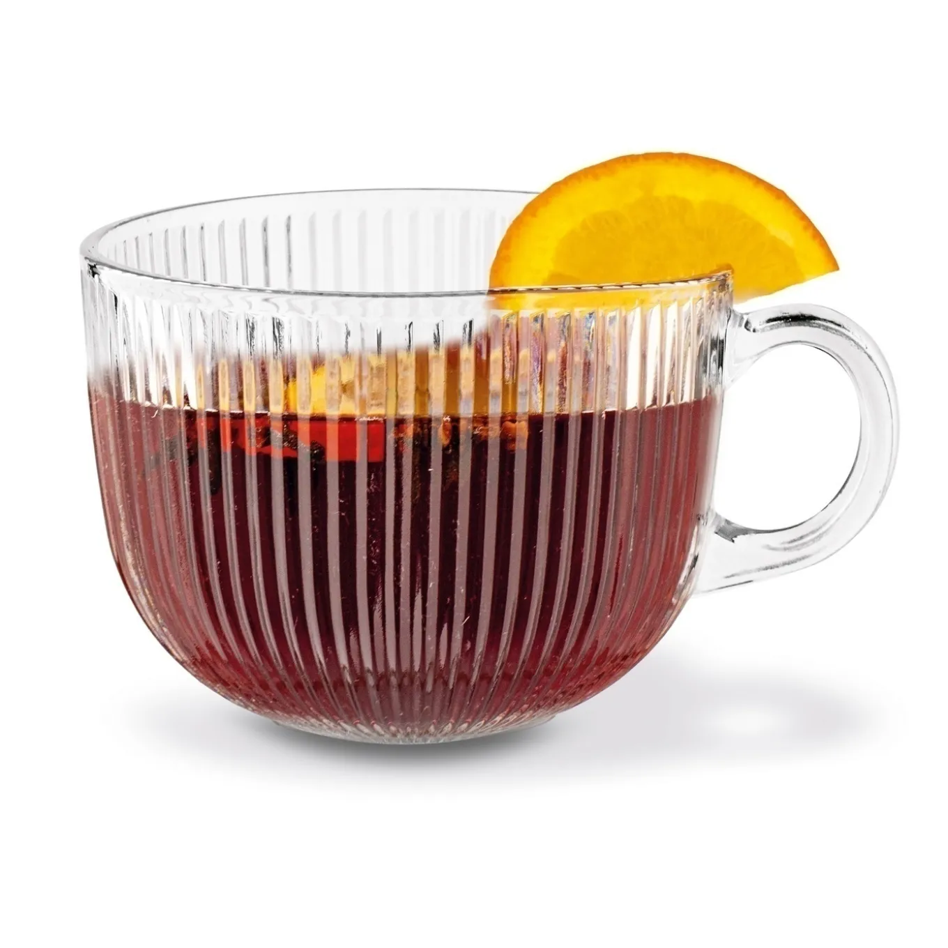 Kubki szklane Tadar Jumbo Paski 450 ml 6 sztuk
