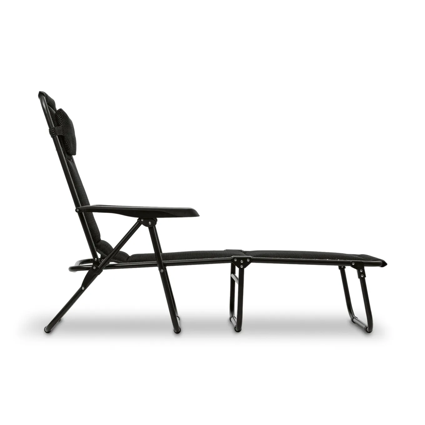 Leżanka leżak ogrodowy plażowy Tadar 6 pozycji 63 x 182 x 55 cm czarny