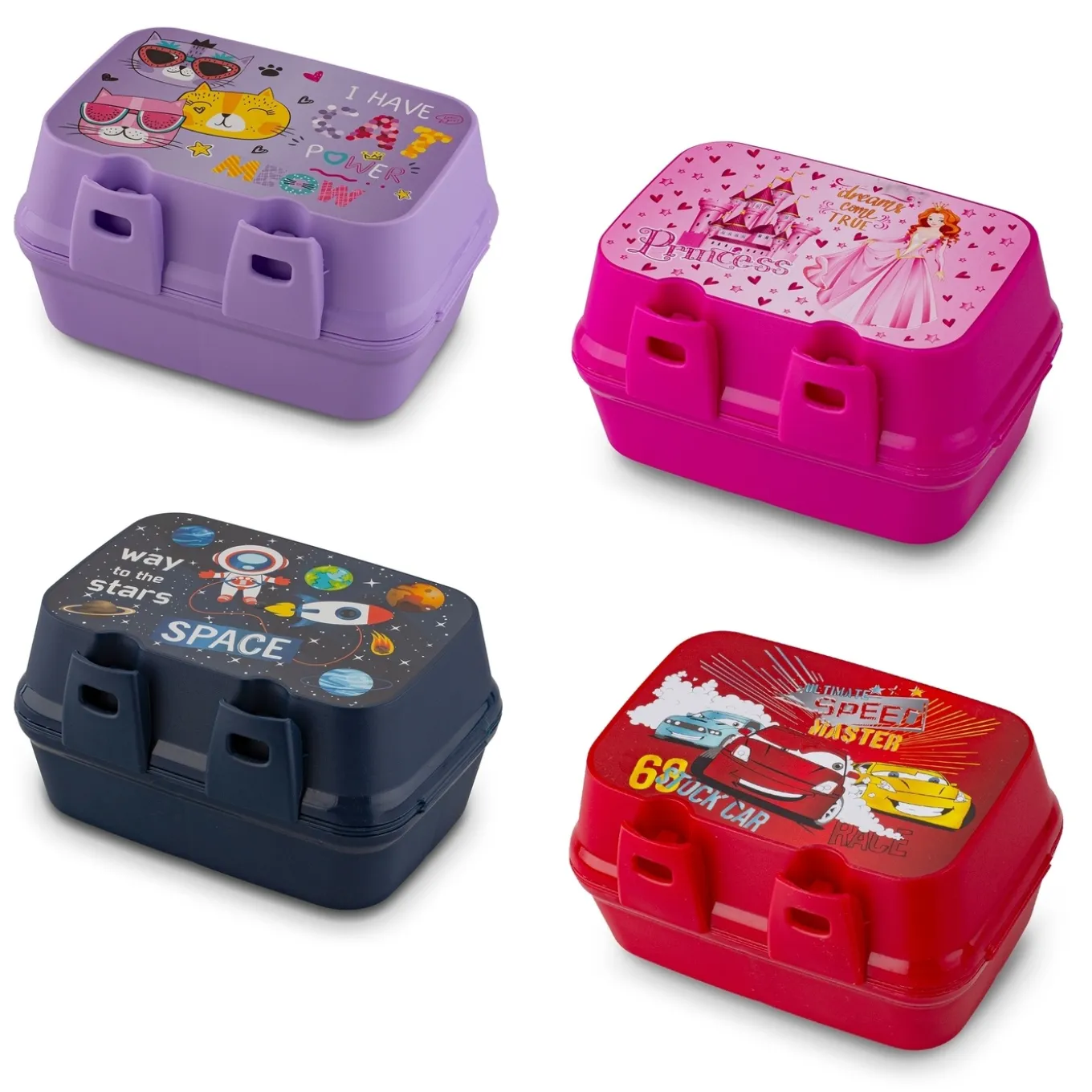 Lunch box z przegródkami widelcem i nożem dla dzieci Tuffex 12,5 x 17 x 9 cm mix kolorów