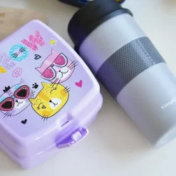 Lunch box z przegródkami widelcem i nożem dla dzieci Tuffex 14 x 15 x 9 cm mix kolorów