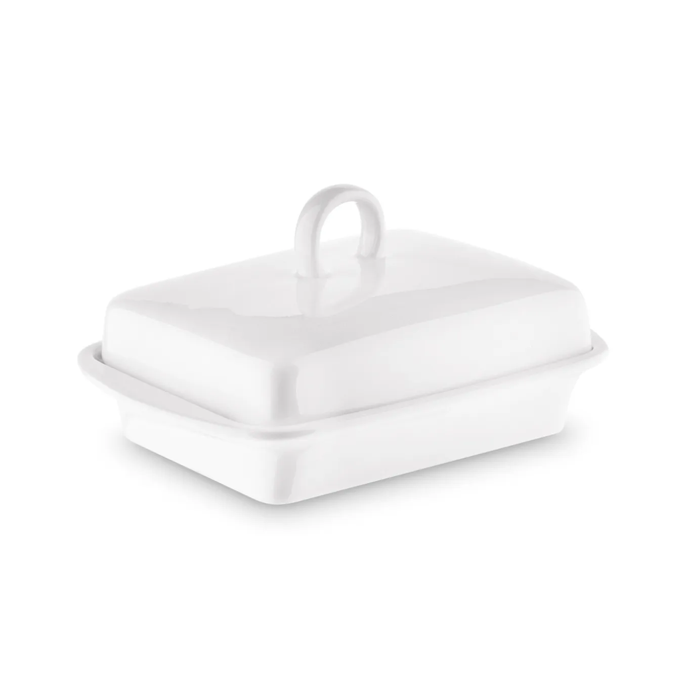 Maselniczka porcelanowa z pokrywką Tadar Ceramic 16,5 x 12 cm biała