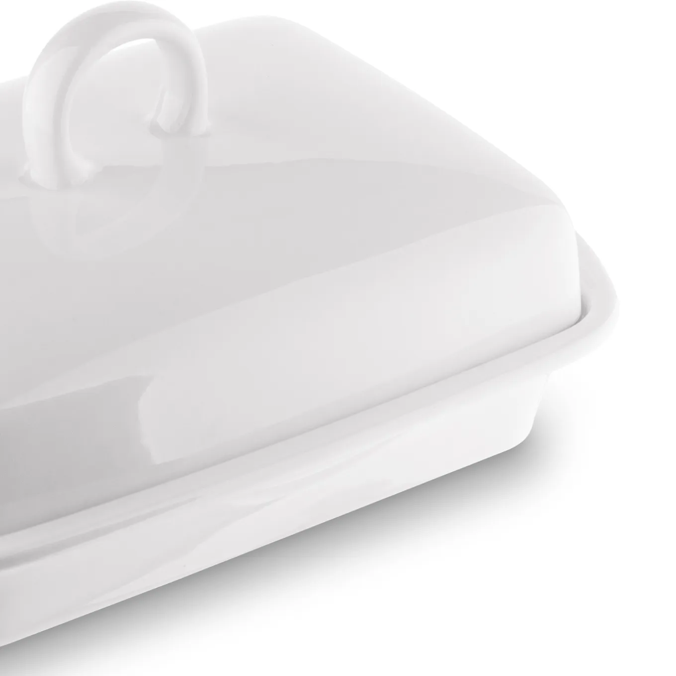 Maselniczka porcelanowa z pokrywką Tadar Ceramic 16,5 x 12 cm biała