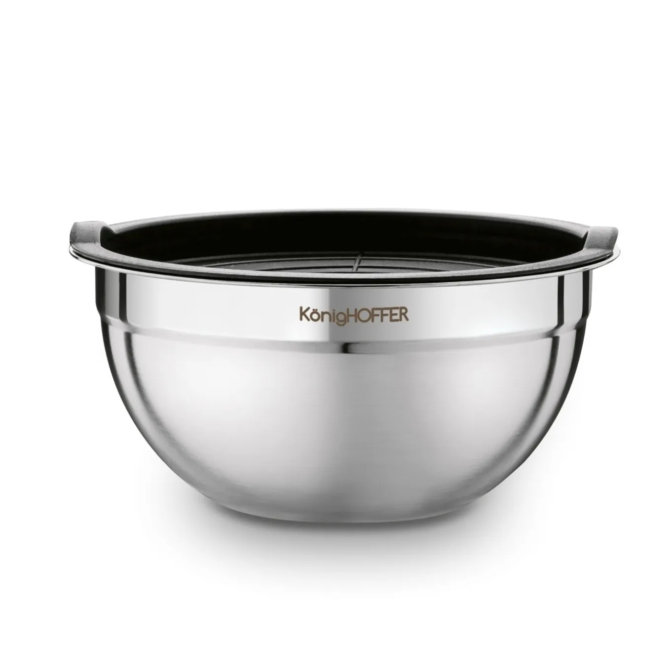 Miski nierdzewne z pokrywkami Konighoffer 16 cm 20 cm 24 cm satyna