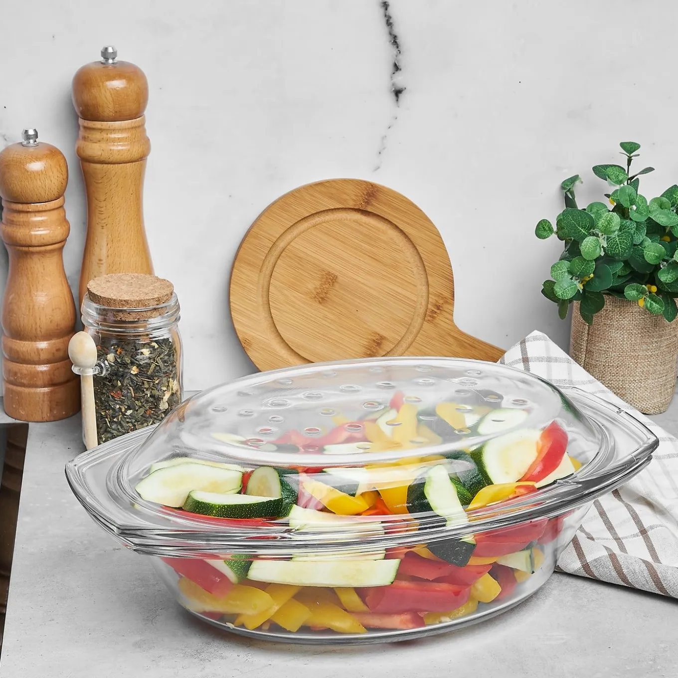 Naczynie żaroodporne owalne z pokrywą Termisil Grill&Drop 2,9 l