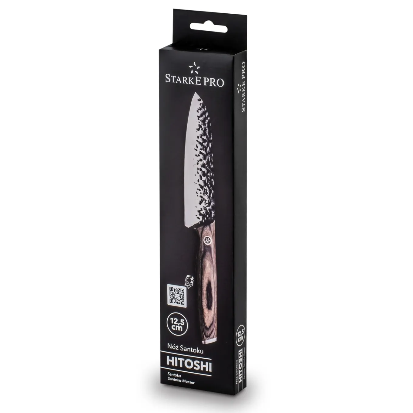 Nóż Santoku z twardej stali Starke Pro Hitoshi 12,5 cm