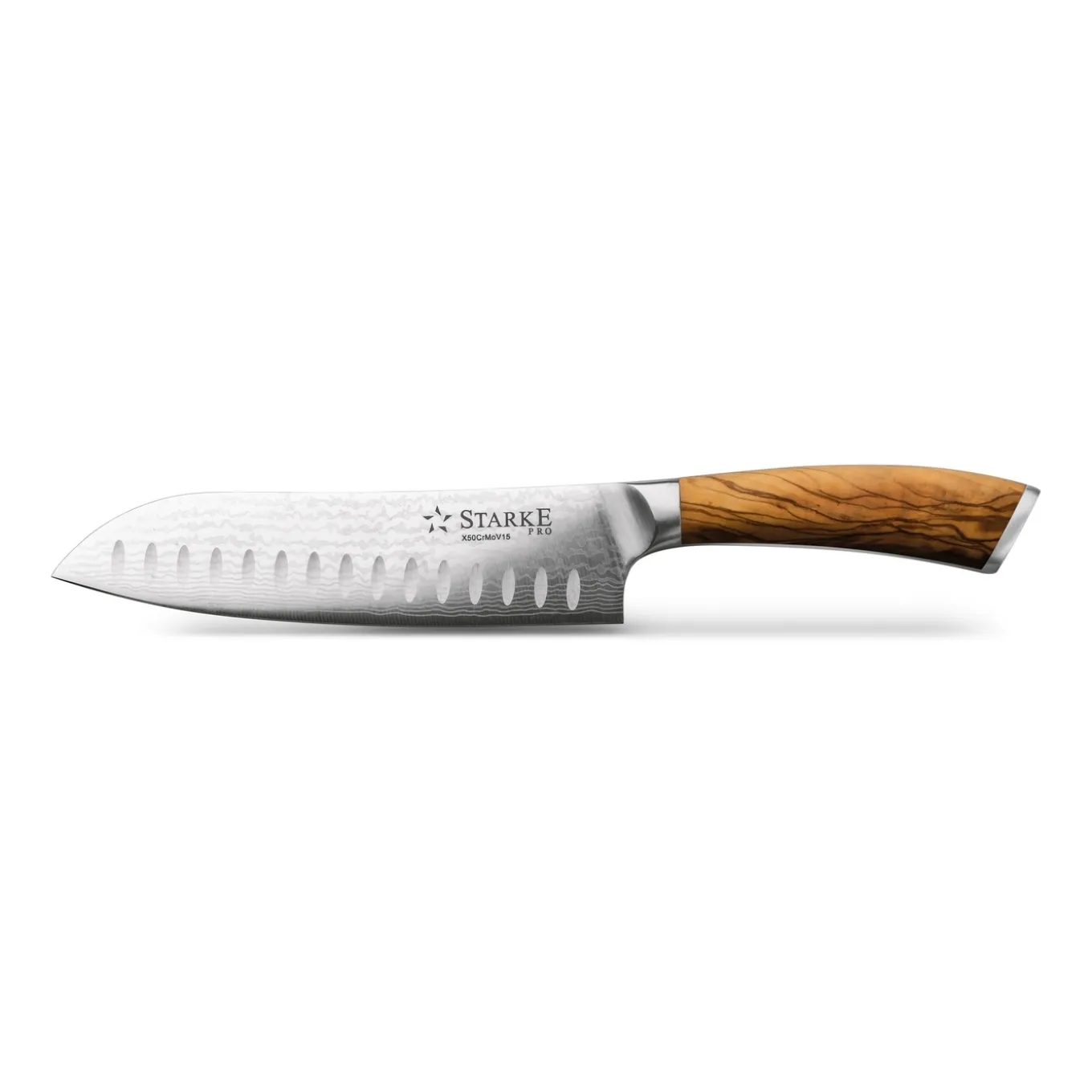 Nóż Santoku z twardej stali Starke Pro Keiko Yoko 17,5 cm