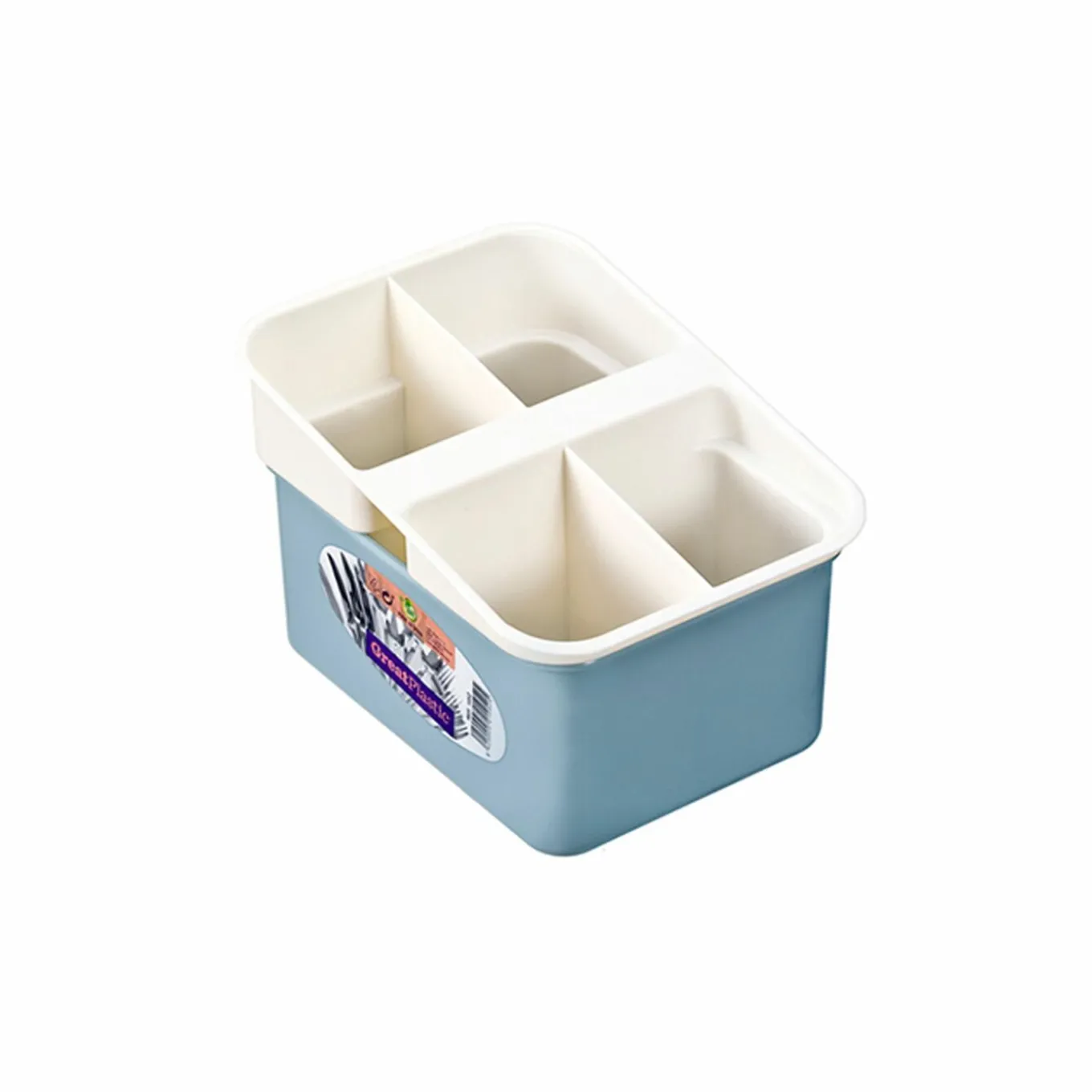 Ociekacz na sztućce 4-komorowy Great Plastic mix kolorów