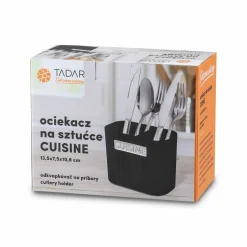 Ociekacz na sztućce Tadar Cuisine 13,5 x 7,5 x 10,8 cm czarny