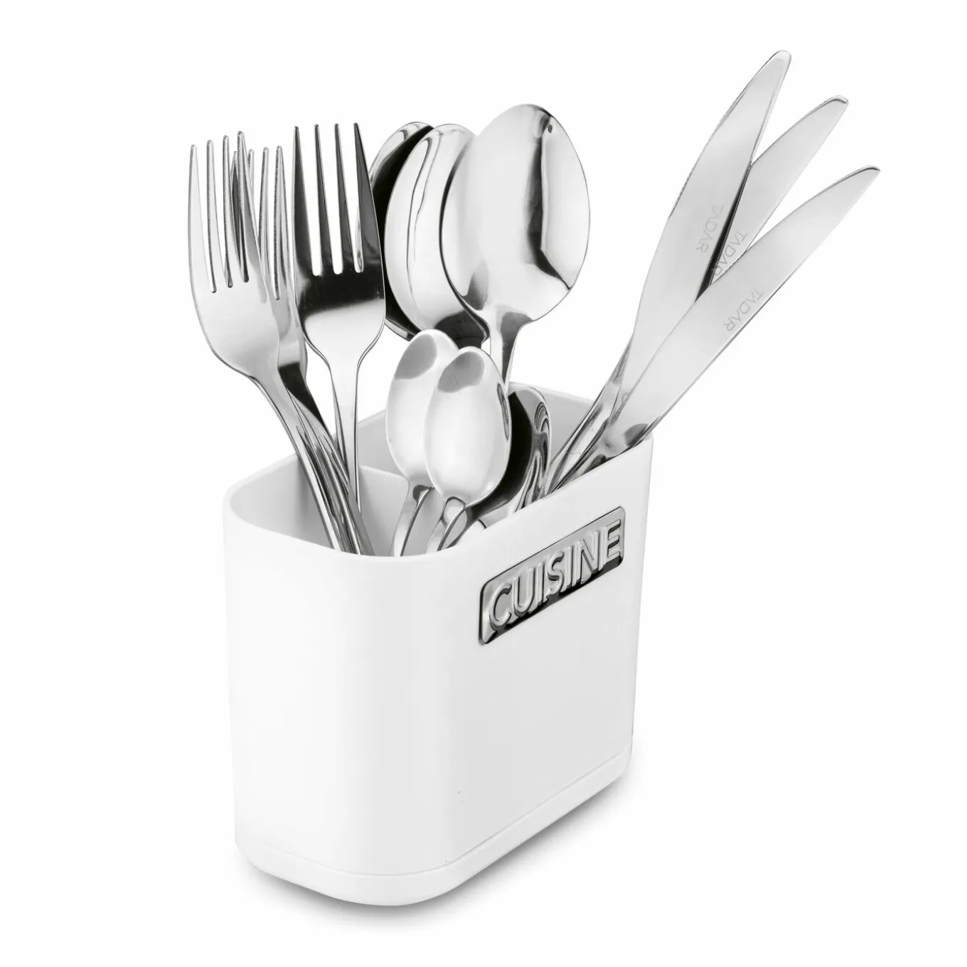 Ociekacz na sztućce Tadar Cuisine 13,5 x 7,5 x 10,8 cm biały