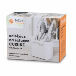 Ociekacz na sztućce Tadar Cuisine 13,5 x 7,5 x 10,8 cm biały