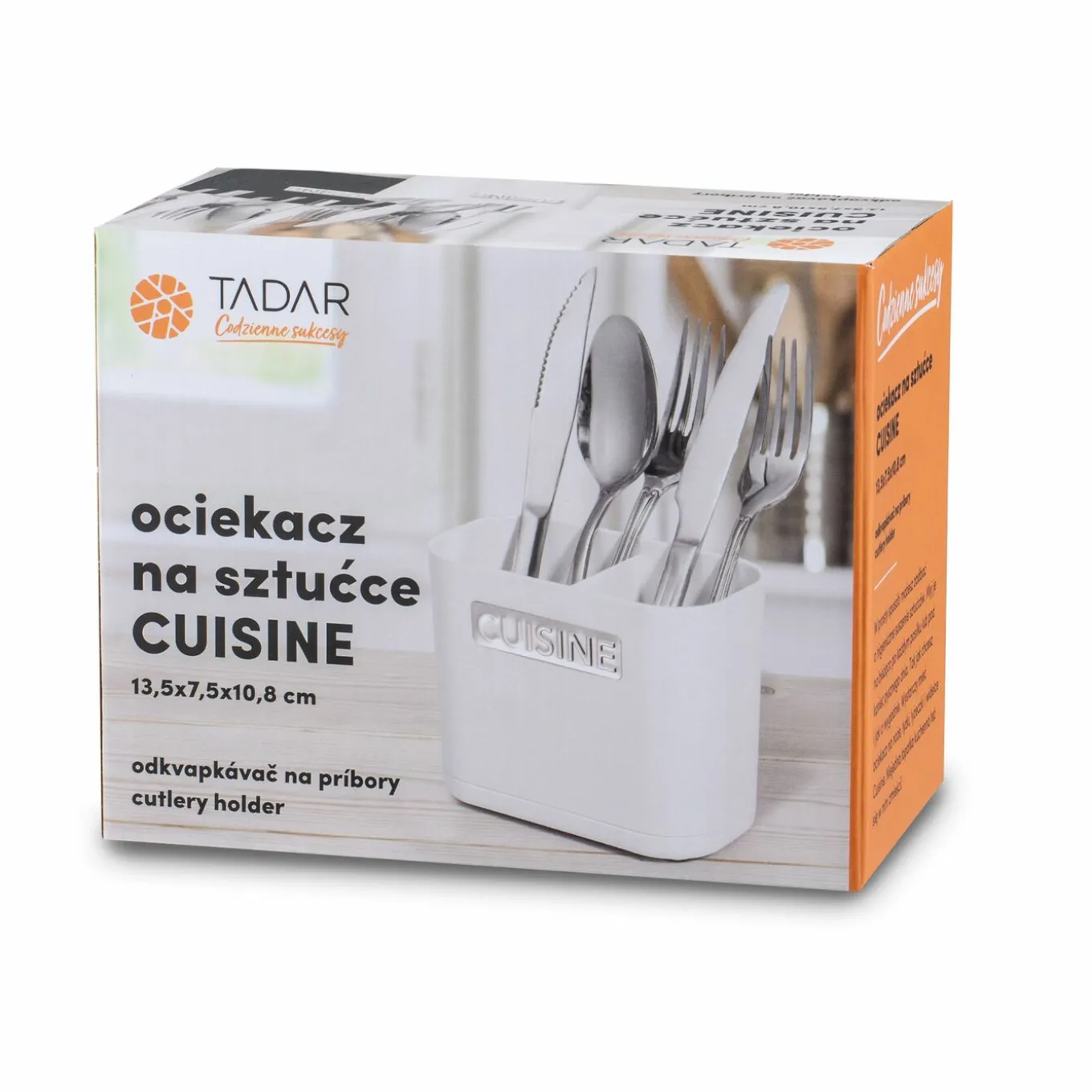 Ociekacz na sztućce Tadar Cuisine 13,5 x 7,5 x 10,8 cm biały
