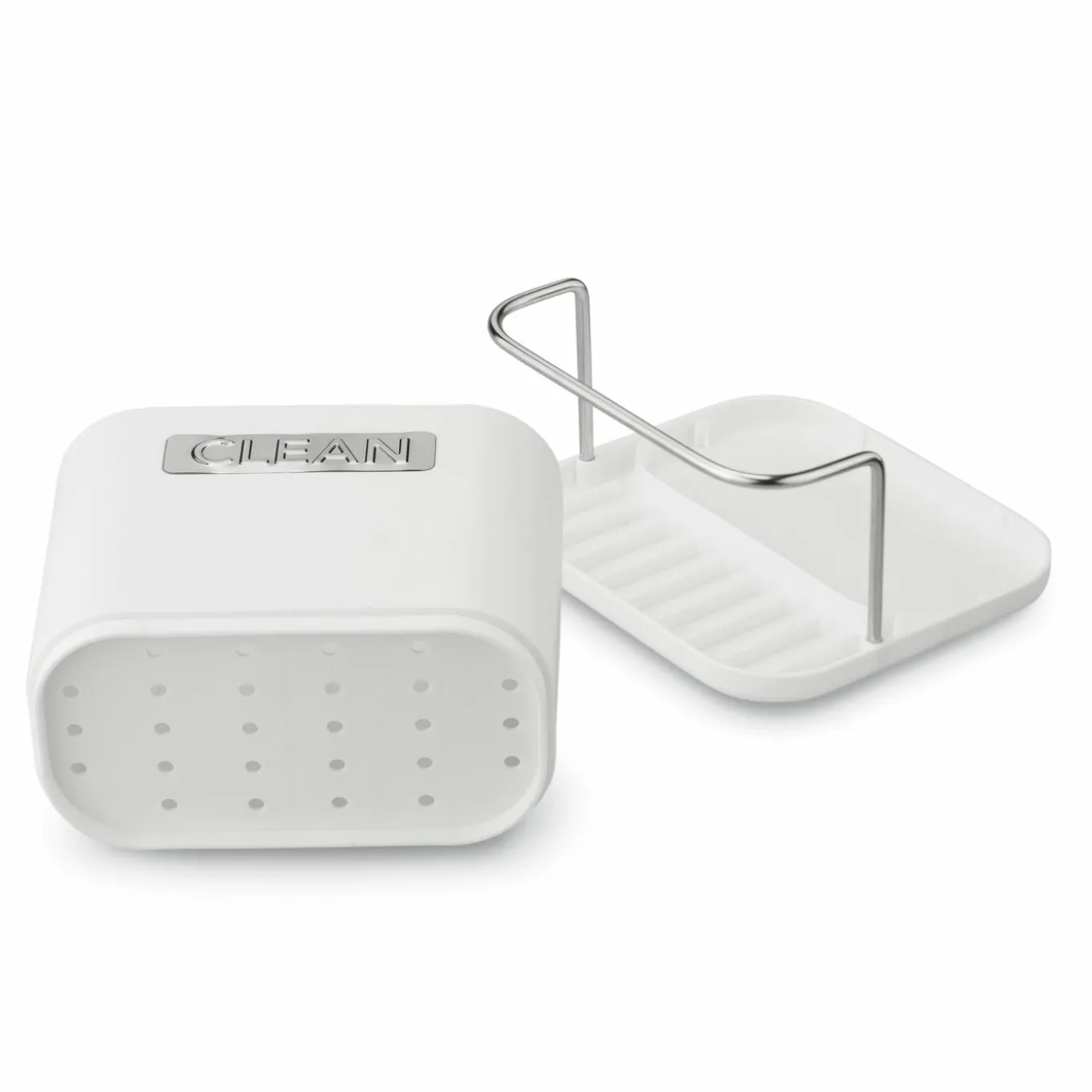 Ociekacz na sztućce z podstawką Tadar Clean 13,5 x 12 x 10,8 cm biały