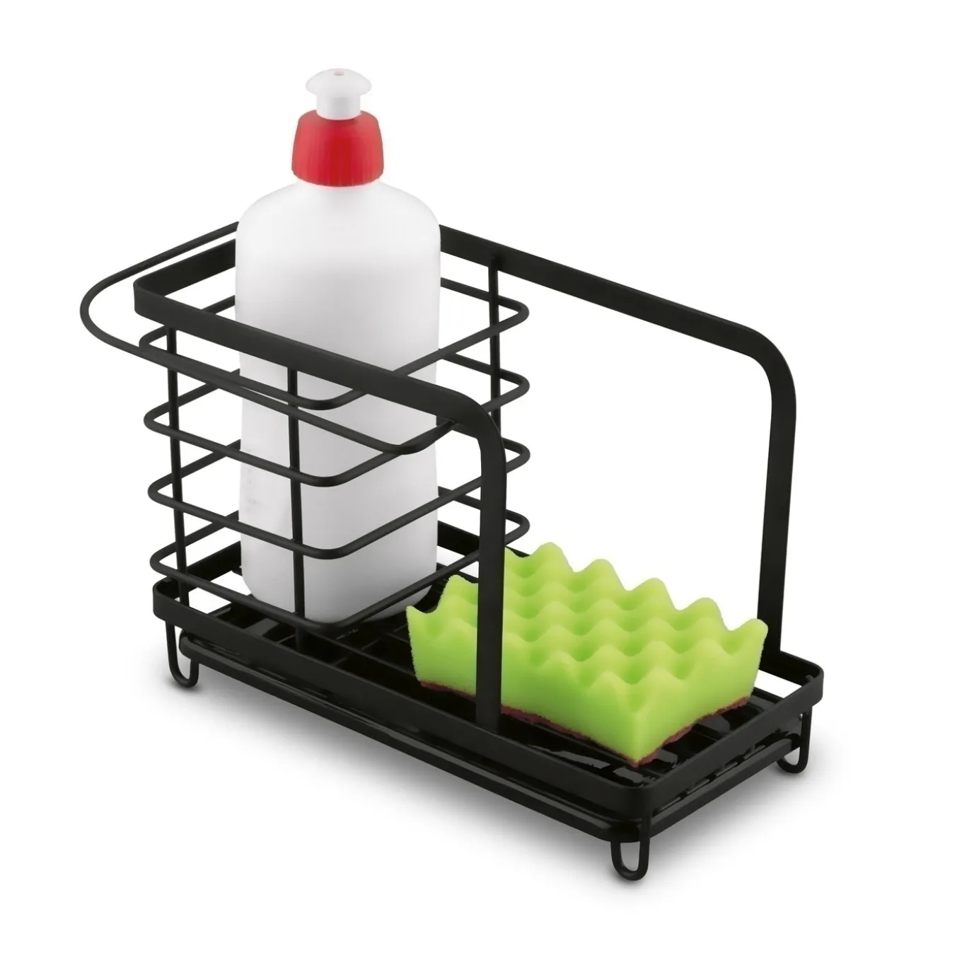 Organizer do zlewu druciany Tadar Trendy 23,5 x 13,5 x 15 cm czarny