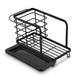 Organizer do zlewu druciany Tadar Trendy 23,5 x 13,5 x 15 cm czarny