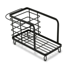 Organizer do zlewu druciany Tadar Trendy 23,5 x 13,5 x 15 cm czarny