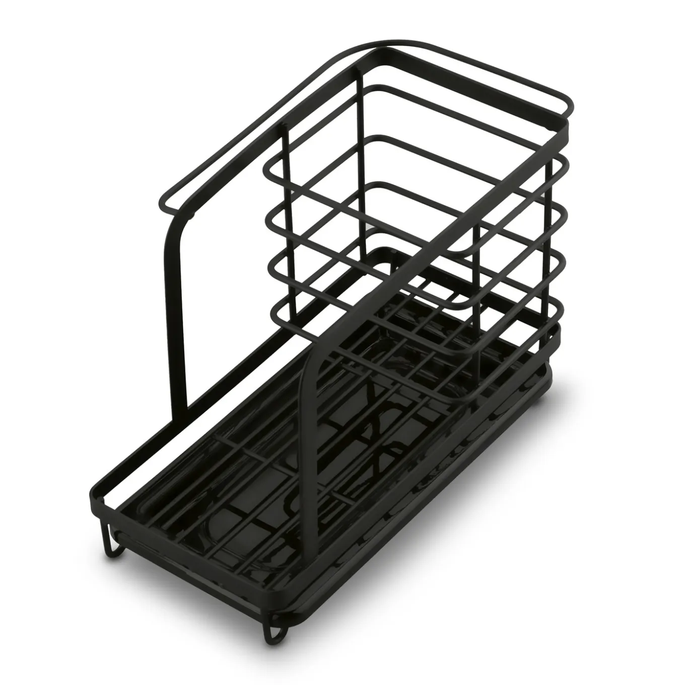 Organizer do zlewu druciany Tadar Trendy 23,5 x 13,5 x 15 cm czarny