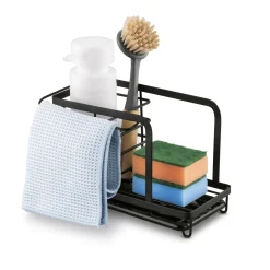 Organizer do zlewu druciany Tadar Trendy 23,5 x 13,5 x 15 cm czarny