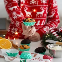 Papierowe papilotki do muffinek Tadar Zielone 60 sztuk mix wzorów