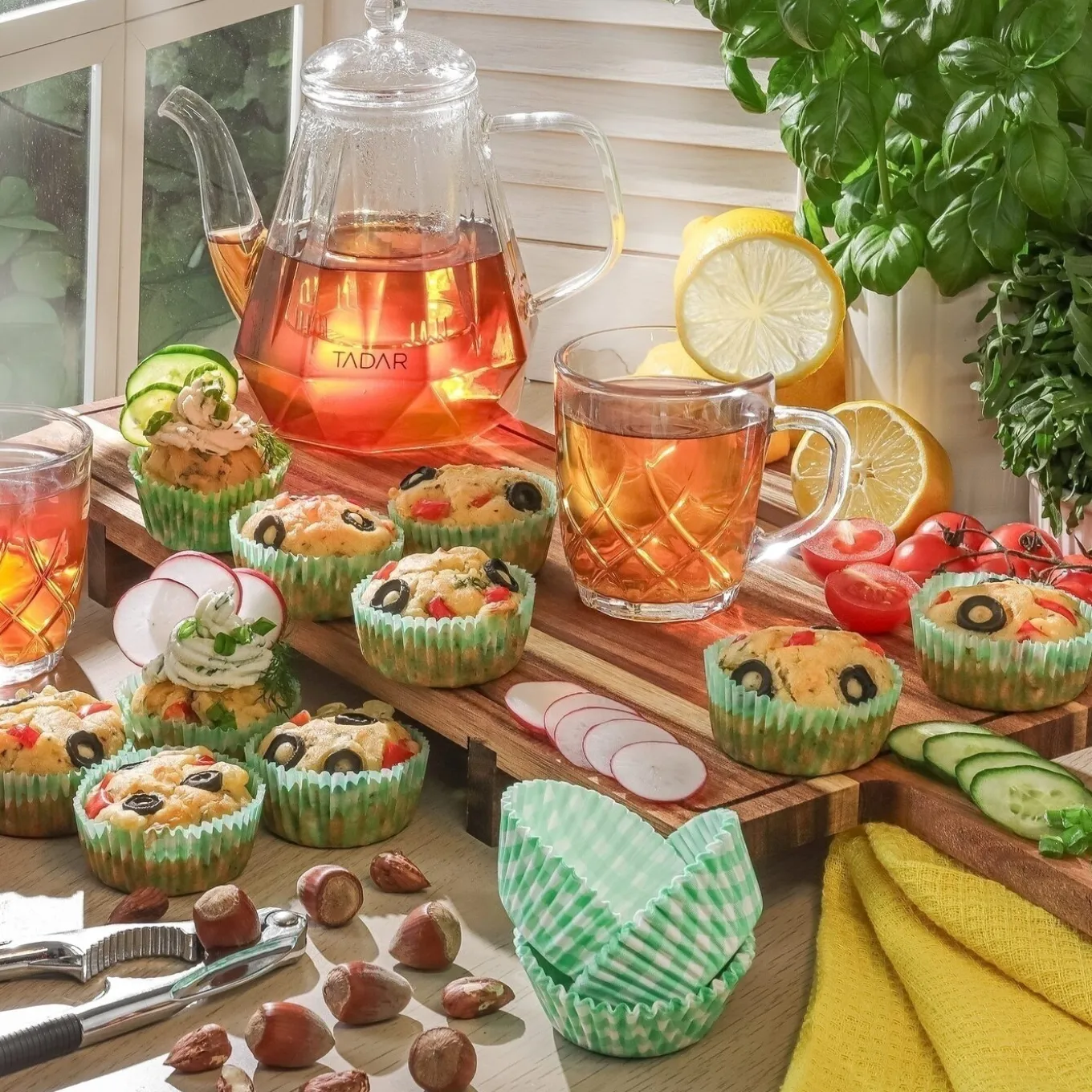 Papierowe papilotki do muffinek Tadar Zielone 60 sztuk mix wzorów