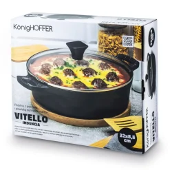 Patelnia aluminiowa na indukcję krótkie uchwyty Konighoffer Vitello 32 cm