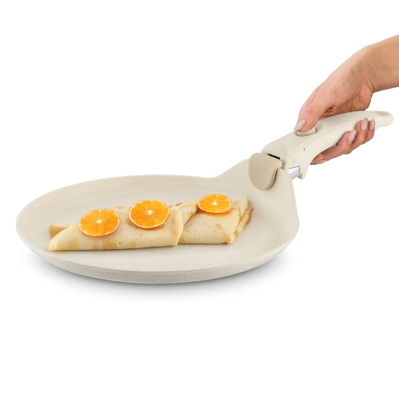 Patelnia do naleśników indukcyjna Starke Pro Compacti Cream 26 cm z odpinanym uchwytem