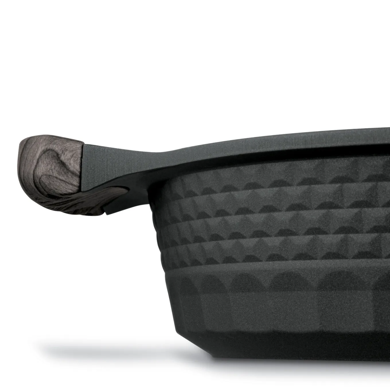 Patelnia głęboka na indukcję marmurowa z pokrywką Starke Pro Embossed 28 x 7,5 cm