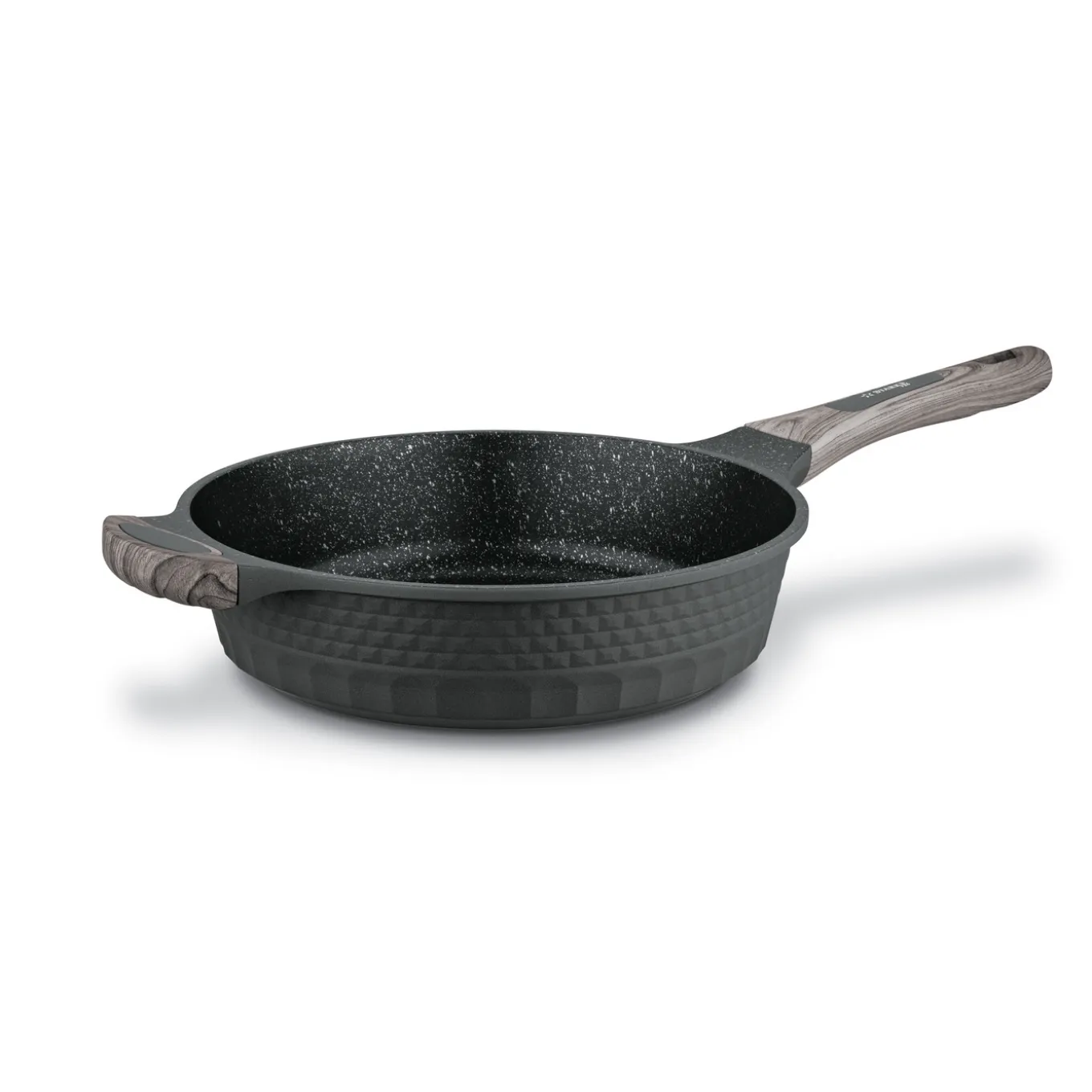 Patelnia głęboka na indukcję marmurowa z pokrywką Starke Pro Embossed 28 x 7,5 cm