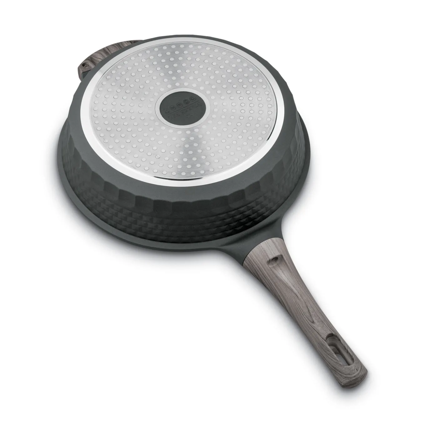 Patelnia głęboka na indukcję marmurowa z pokrywką Starke Pro Embossed 28 x 7,5 cm