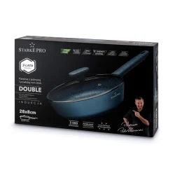 Patelnia głęboka na indukcję non stick z pokrywką Starke Pro Double 28 cm