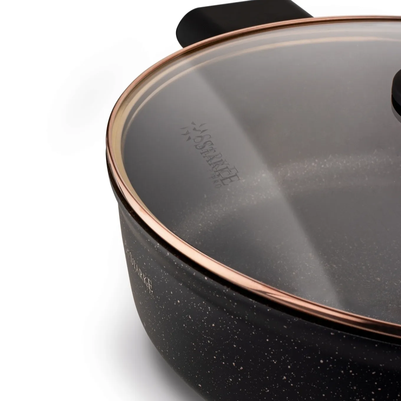 Patelnia głęboka na indukcję z pokrywką Starke Pro Starlet Black 28 x 8 cm