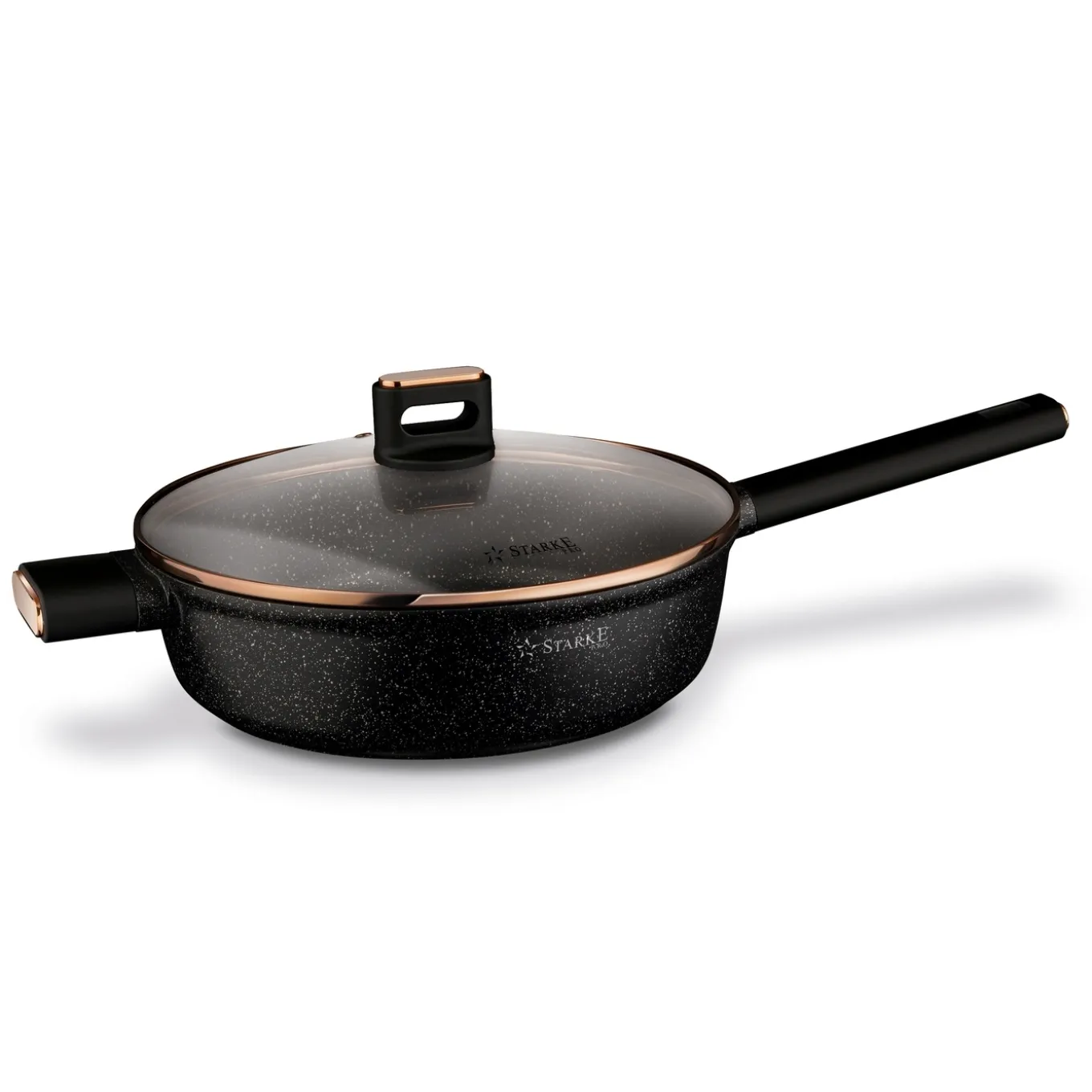 Patelnia głęboka na indukcję z pokrywką Starke Pro Starlet Black 28 x 8 cm