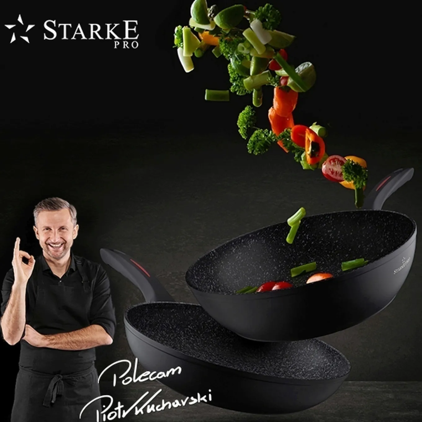 Patelnia granitowa głęboka na indukcję Starke Pro Piccante 28 cm