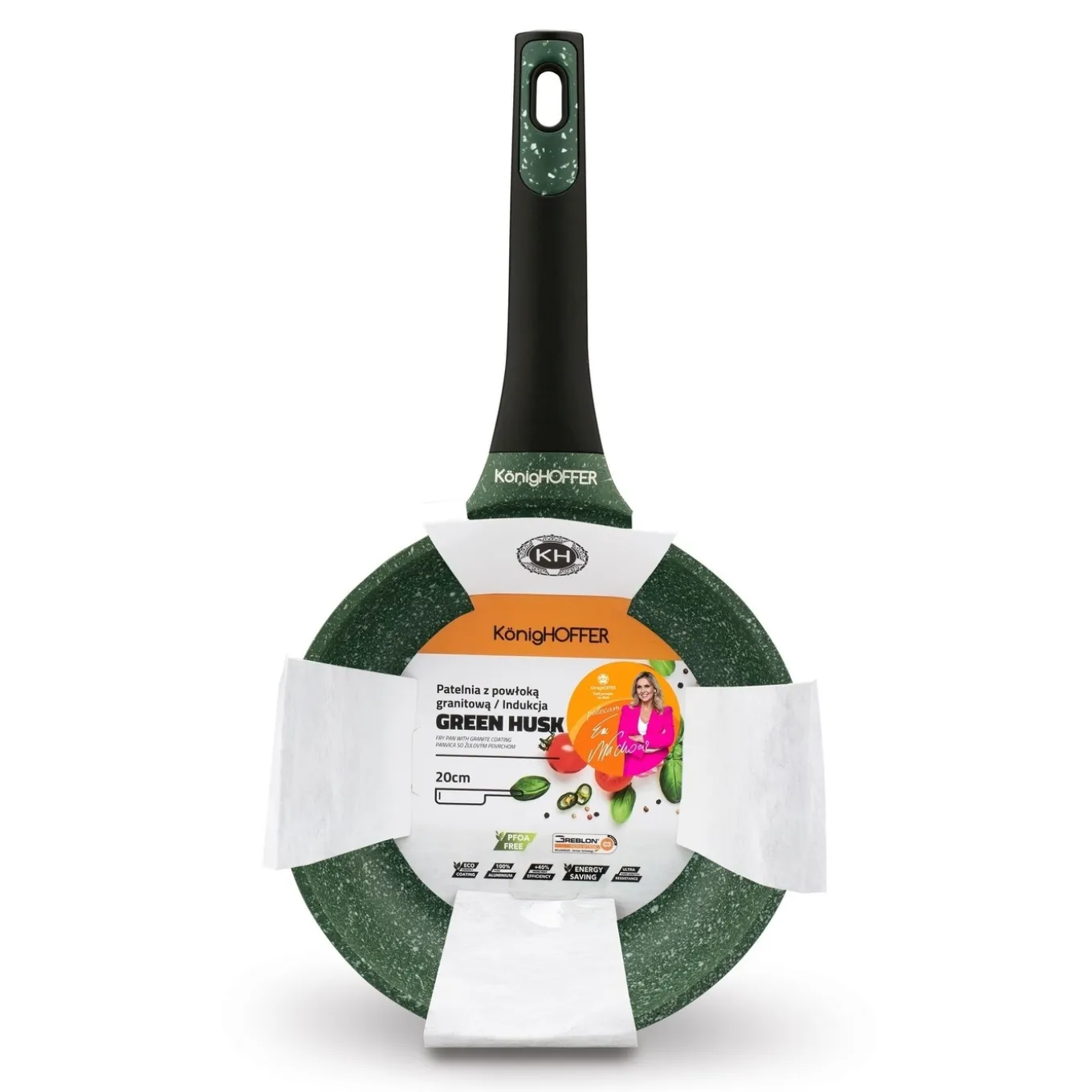 Patelnia granitowa na indukcję Konighoffer Green Husk 20 cm