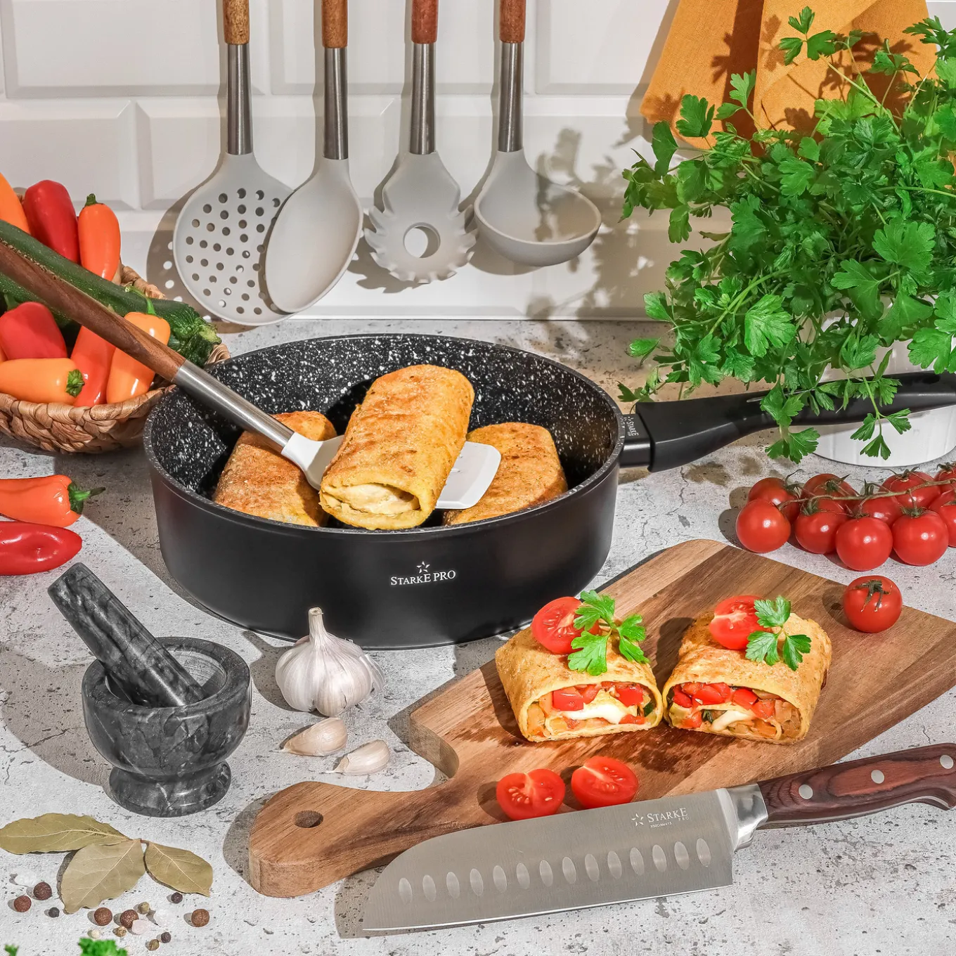 Patelnia indukcyjna głęboka non-stick Starke Pro Sesar 24 cm