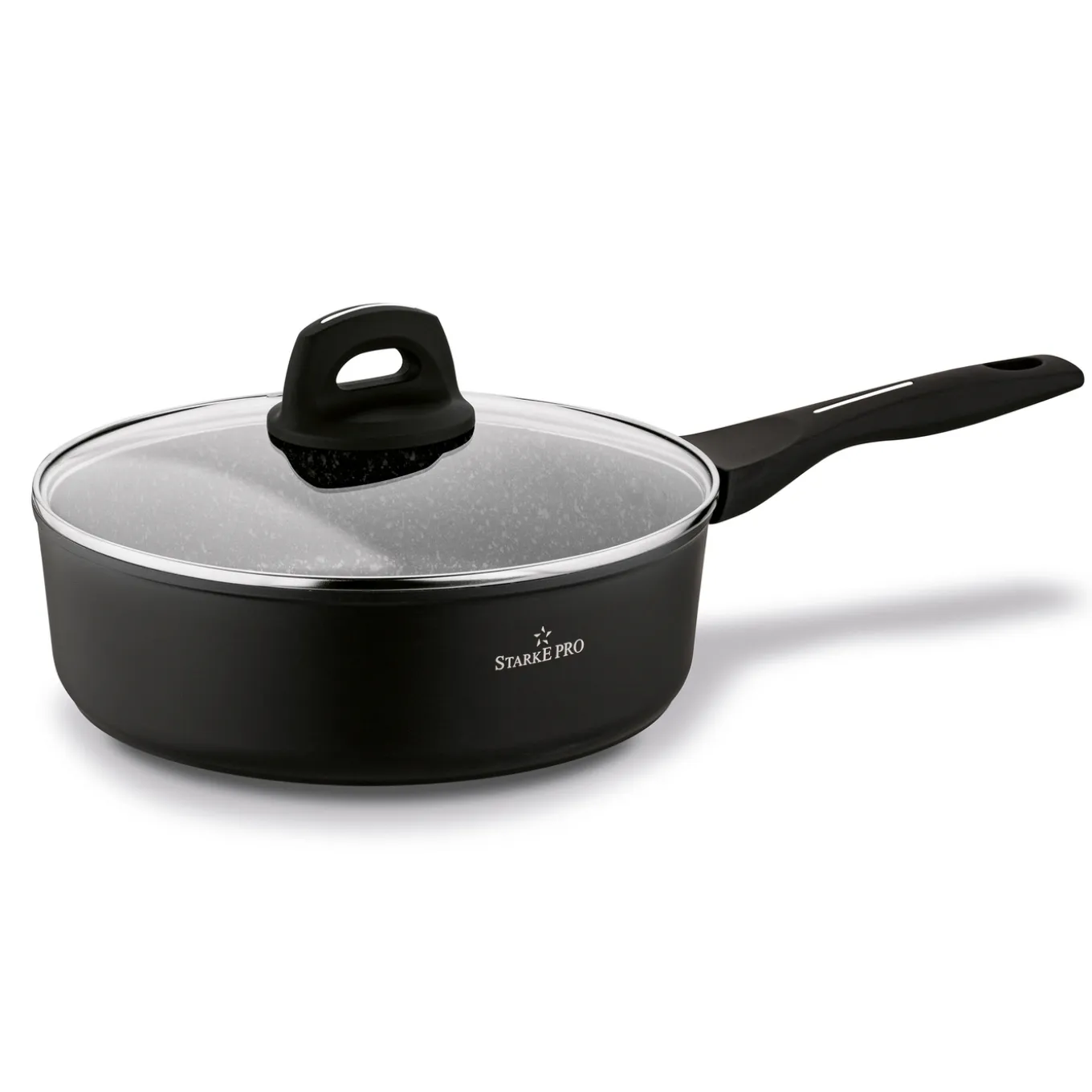 Patelnia indukcyjna głęboka non-stick z pokrywką Starke Pro Sesar 24 cm