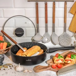 Patelnia indukcyjna głęboka non-stick z pokrywką Starke Pro Sesar 26 cm