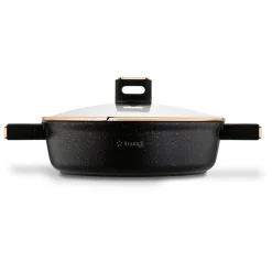Patelnia krótkie uchwyty z pokrywką Starke Pro Starlet Black 28x8 cm