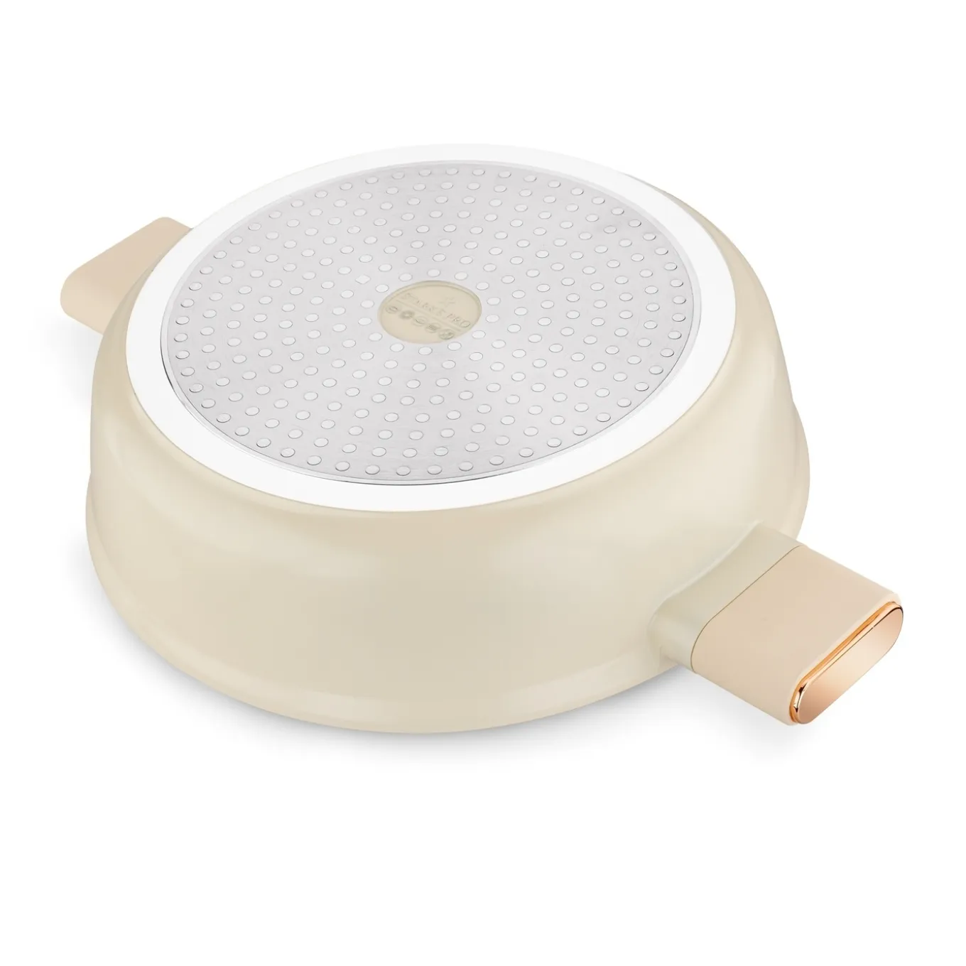 Patelnia krótkie uchwyty z pokrywką Starke Pro Starlet Beige 28x8 cm