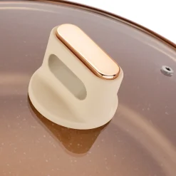 Patelnia krótkie uchwyty z pokrywką Starke Pro Starlet Beige 28x8 cm