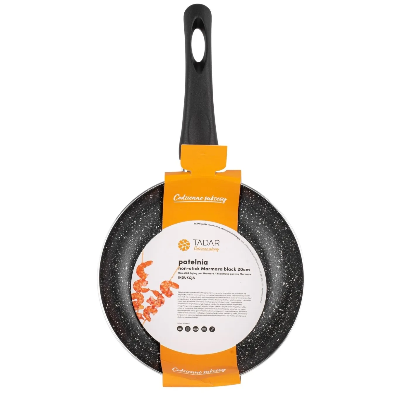 Patelnia marmurkowa non-stick Tadar Marmara Black 20 cm indukcja