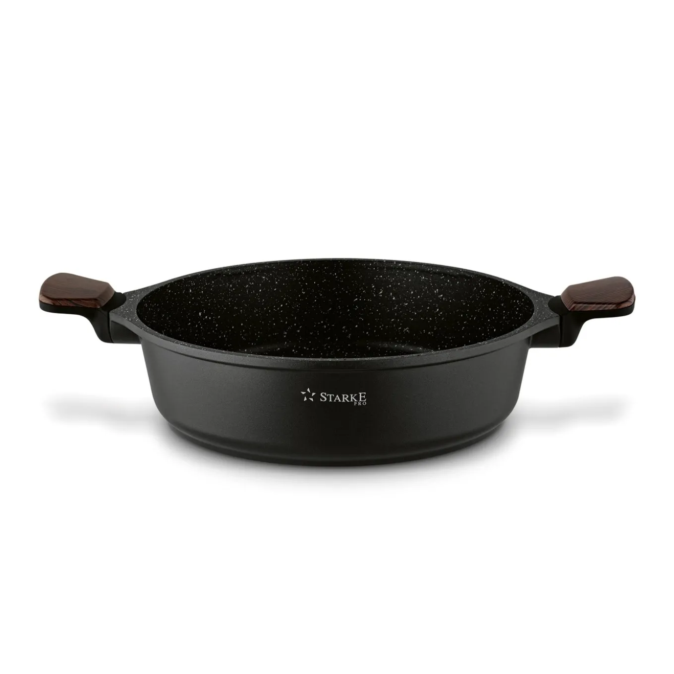 Patelnia marmurowa na indukcję z pokrywką krótkie uchwyty Starke Pro Redwood 28 cm