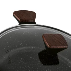 Patelnia marmurowa na indukcję z pokrywką krótkie uchwyty Starke Pro Redwood 28 cm