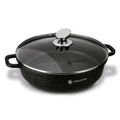Patelnia na indukcję głęboka krótkie uchwyty Konighoffer Pollo Black 32 x 8 cm