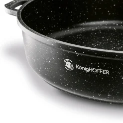 Patelnia na indukcję głęboka krótkie uchwyty Konighoffer Pollo Black 28 x 7 cm