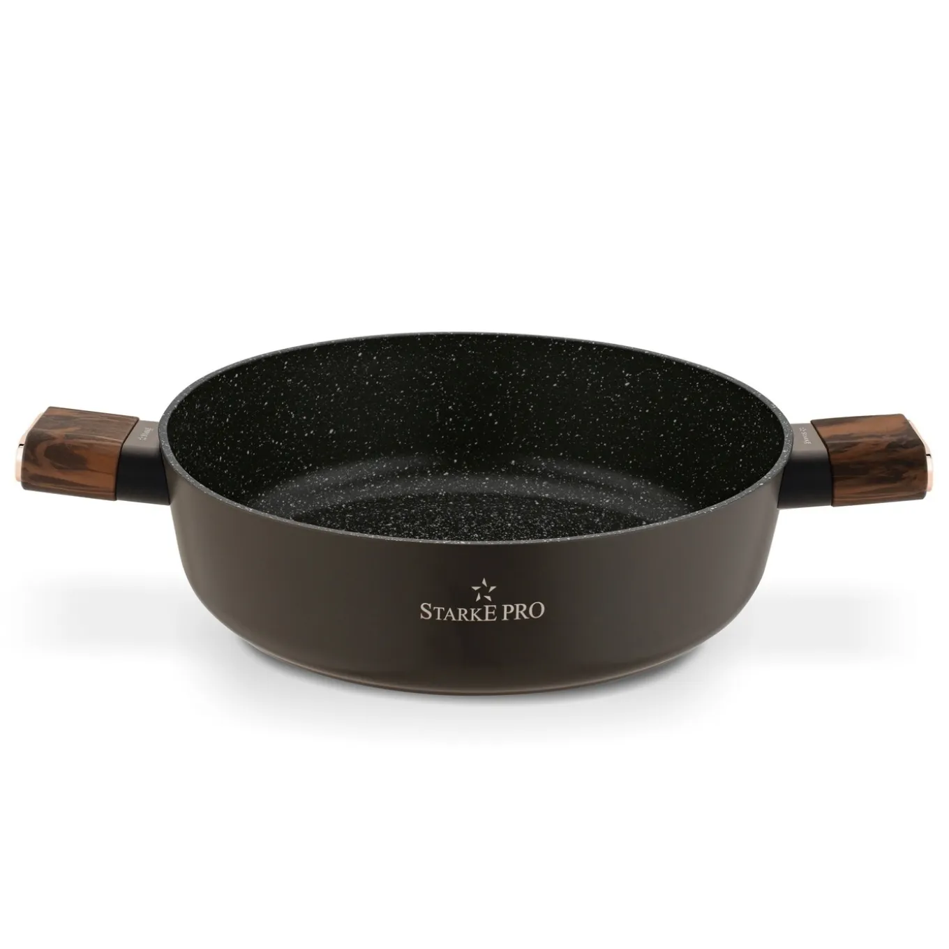 Patelnia na indukcję krótkie uchwyty z pokrywką Starke Pro Starlet Brown 28 x 8 cm